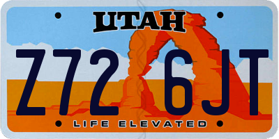 UT license plate Z726JT