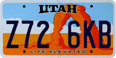 UT license plate Z726KB