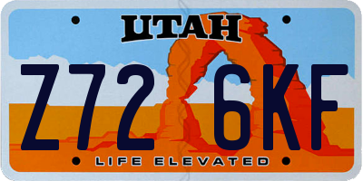 UT license plate Z726KF