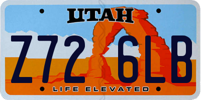 UT license plate Z726LB