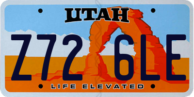 UT license plate Z726LE