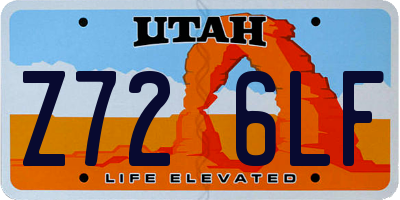 UT license plate Z726LF