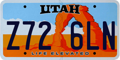 UT license plate Z726LN