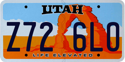 UT license plate Z726LO
