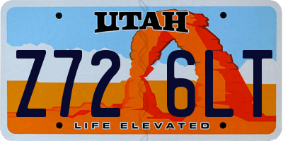 UT license plate Z726LT