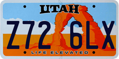 UT license plate Z726LX