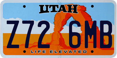 UT license plate Z726MB