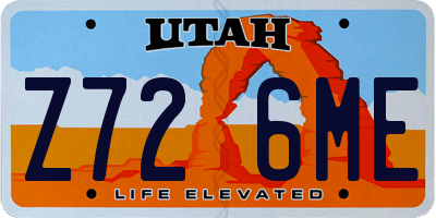 UT license plate Z726ME