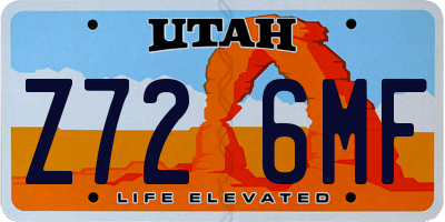 UT license plate Z726MF