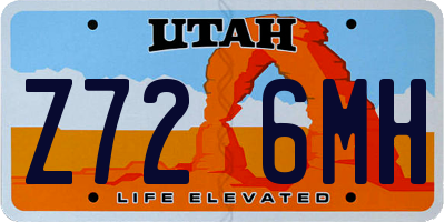 UT license plate Z726MH