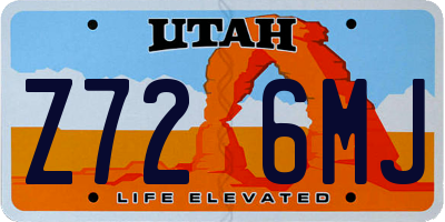 UT license plate Z726MJ