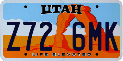 UT license plate Z726MK