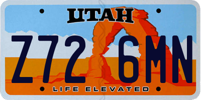 UT license plate Z726MN