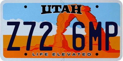 UT license plate Z726MP