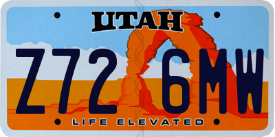 UT license plate Z726MW
