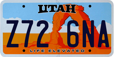 UT license plate Z726NA