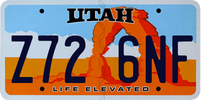 UT license plate Z726NF
