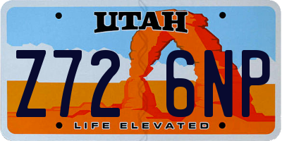 UT license plate Z726NP