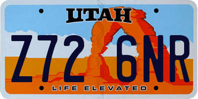 UT license plate Z726NR