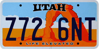 UT license plate Z726NT