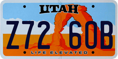 UT license plate Z726OB