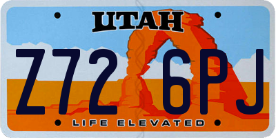 UT license plate Z726PJ