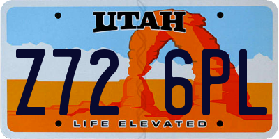UT license plate Z726PL