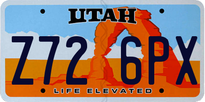 UT license plate Z726PX