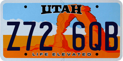 UT license plate Z726QB