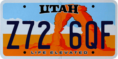 UT license plate Z726QF