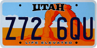 UT license plate Z726QU