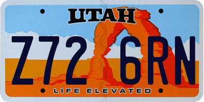 UT license plate Z726RN