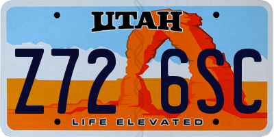 UT license plate Z726SC