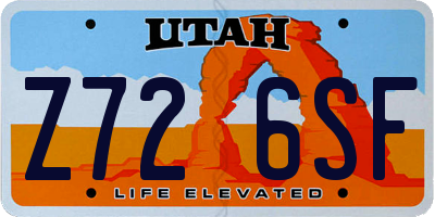 UT license plate Z726SF