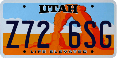 UT license plate Z726SG