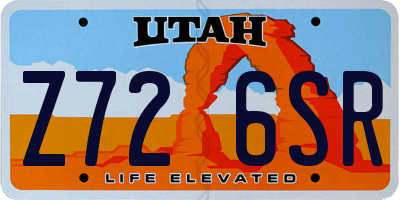 UT license plate Z726SR