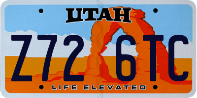 UT license plate Z726TC