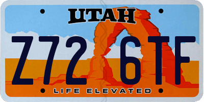 UT license plate Z726TF