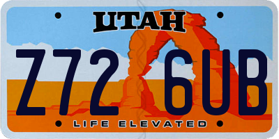 UT license plate Z726UB