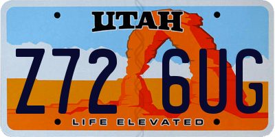 UT license plate Z726UG