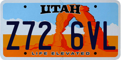 UT license plate Z726VL