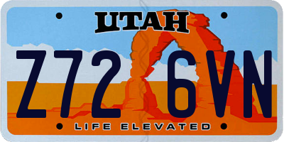 UT license plate Z726VN