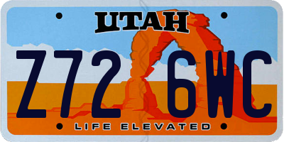UT license plate Z726WC