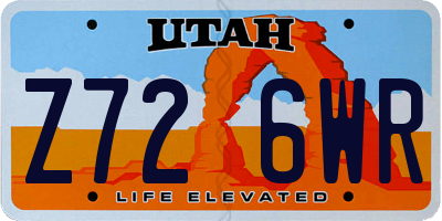 UT license plate Z726WR