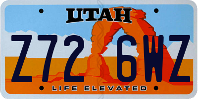 UT license plate Z726WZ
