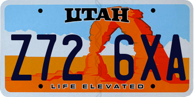 UT license plate Z726XA