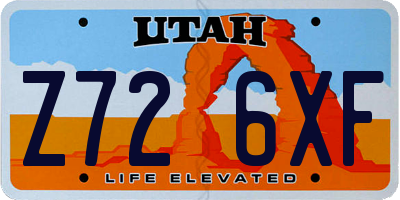 UT license plate Z726XF