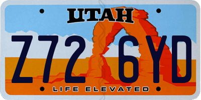 UT license plate Z726YD