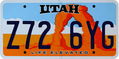 UT license plate Z726YG