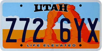 UT license plate Z726YX